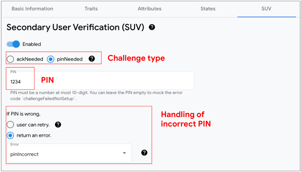 This figure shows the UX tool for enabling secondary user
verification traits on a selected device in the Google Home
Playground.